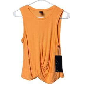 Zobha Women’s Athletic Short Sleeve Sporty Cindy Tank in Peach Nectar Color Sz M